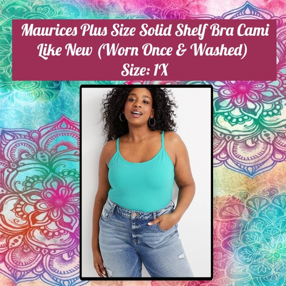 Maurices Plus Size Solid Shelf Bra Cami 1X - Picture 1 of 10